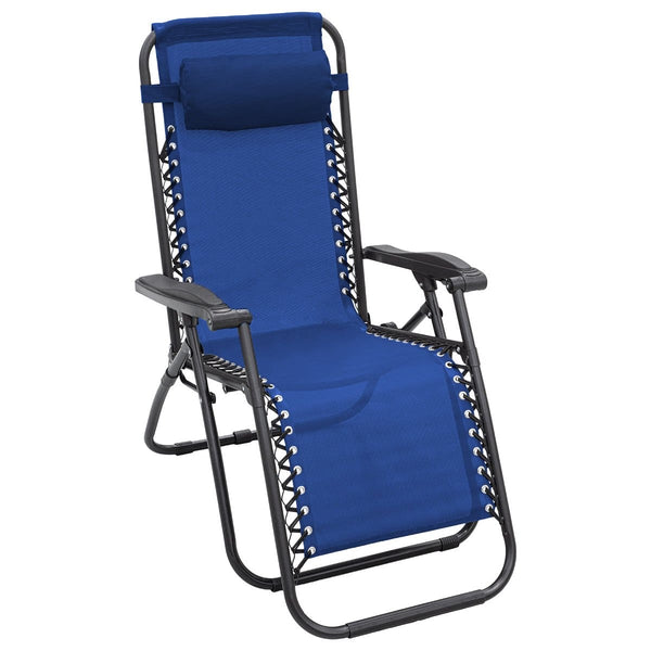 Wallaroo Zero Gravity Reclining Deck Lounge Sun Beach Chair Outdoor Folding Camping - Grey