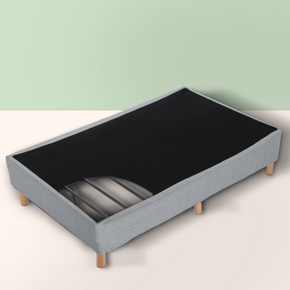 Metal Bedframe Mattress Foundation (Light Grey) - Single