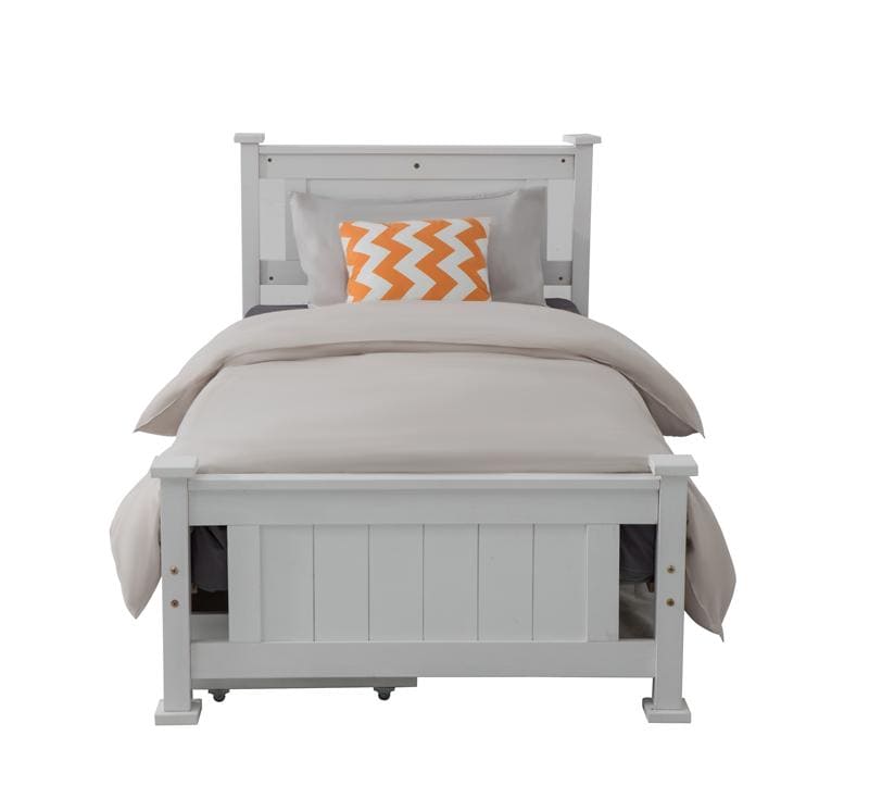 Double Solid Pine Timber Bed Frame-White