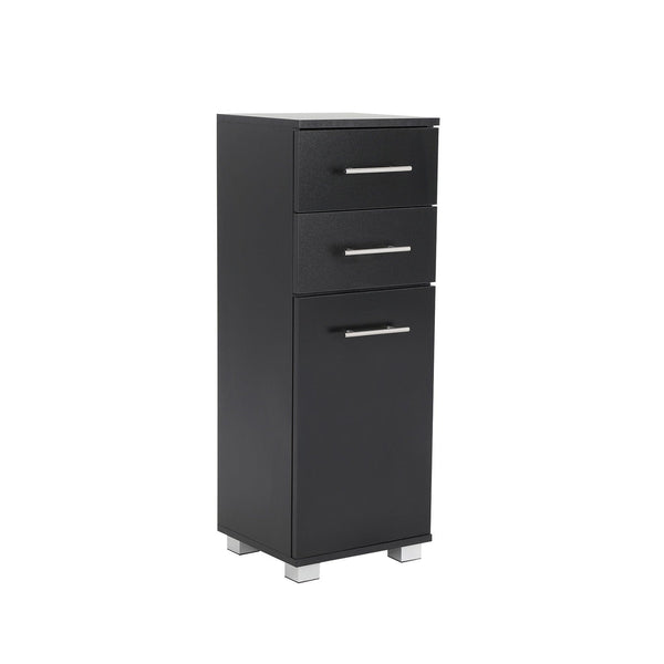 La Bella 88cm Black Bathroom Storage Cabinet Drawer Tall Slim