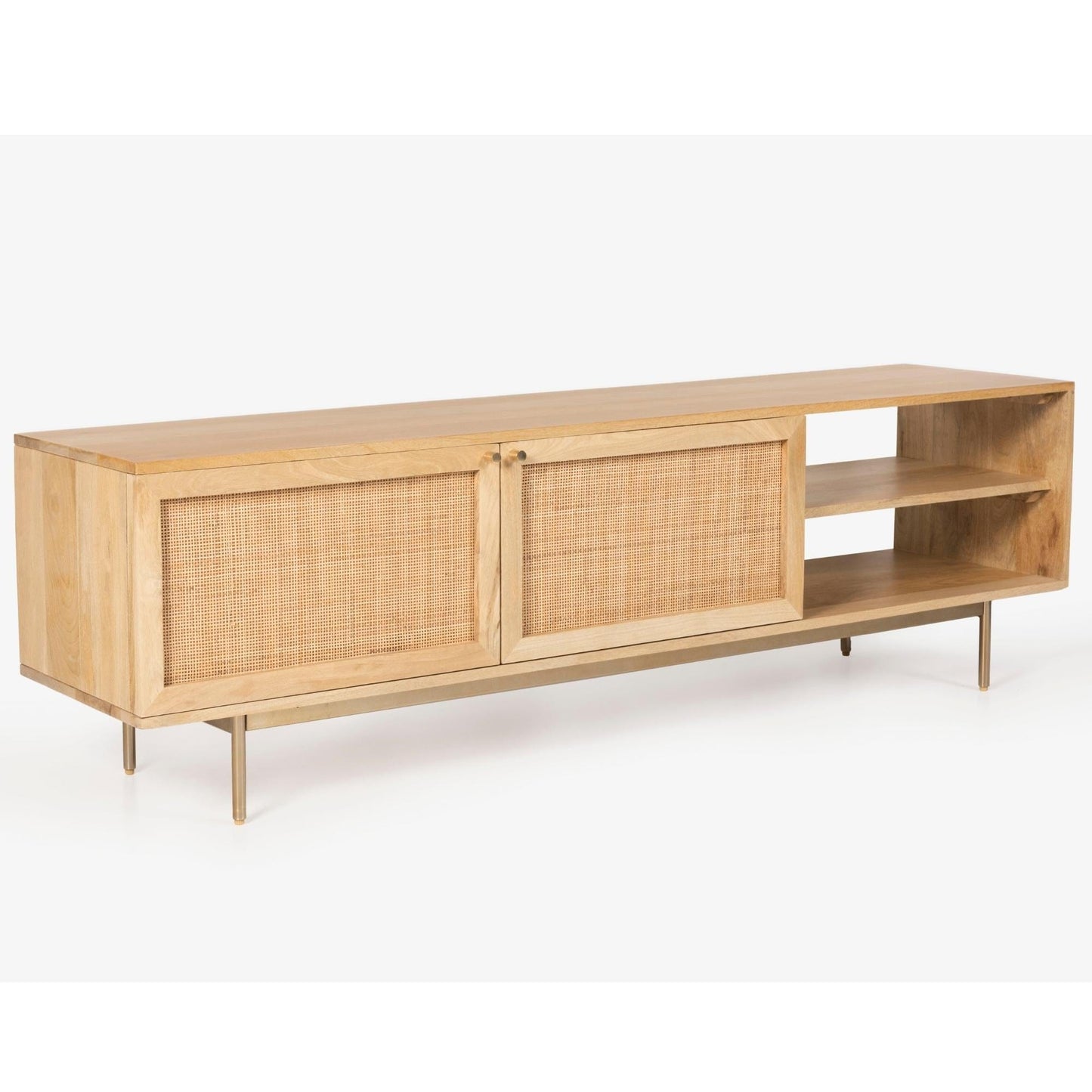 Martina ETU Entertainment TV Unit 175cm Solid Mango Wood Rattan Furniture