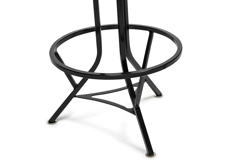 Industrial Wooden Iron Swivel Bar Stool - Black Rustic