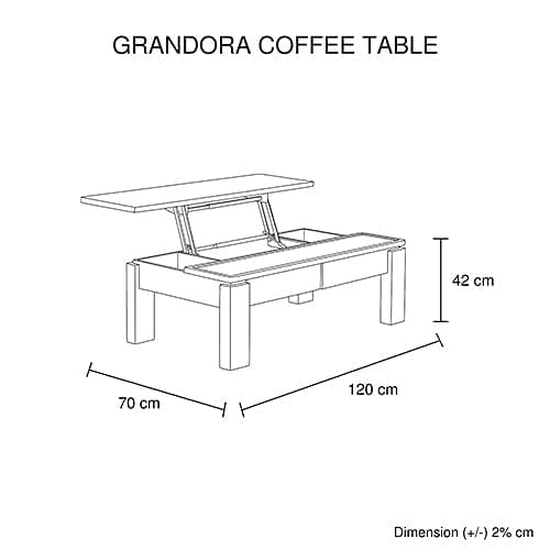 Coffee Table High Gloss Finish Lift Up Top MDF Black & White Colour Interior Storage