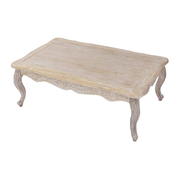 Coffee Table Oak Wood Plywood Veneer White Washed Finish