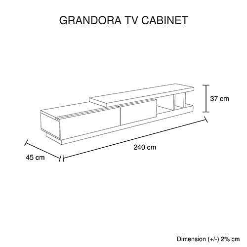 TV Cabinet with 2 Storage Drawers With High Glossy Assembled Entertainment Unit in White Ash colour