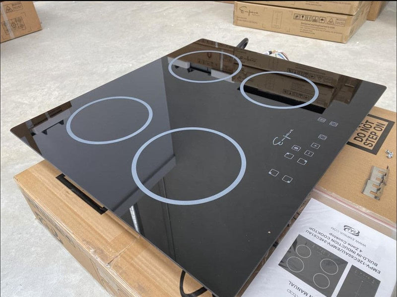 Empava Electric Induction Cooktop Stove Hob with 4 Burners and Sensor Touch in Black Vitro Ceramic Glass