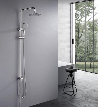 2023 Brushed Nickel Solid Stainless Steel 304 made shower set w diverter 200 mm head sprayer hand held head Suit Outdoor