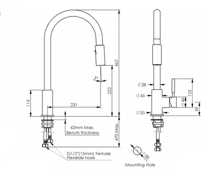 2023 Brushed Nickel Pull out Kitchen tap solid stainless steel made