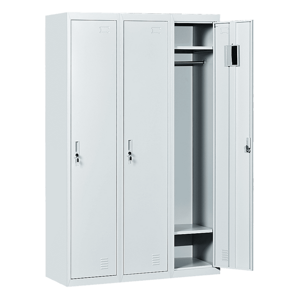 Three-Door Side by Side Office Gym Shed Storage Locker