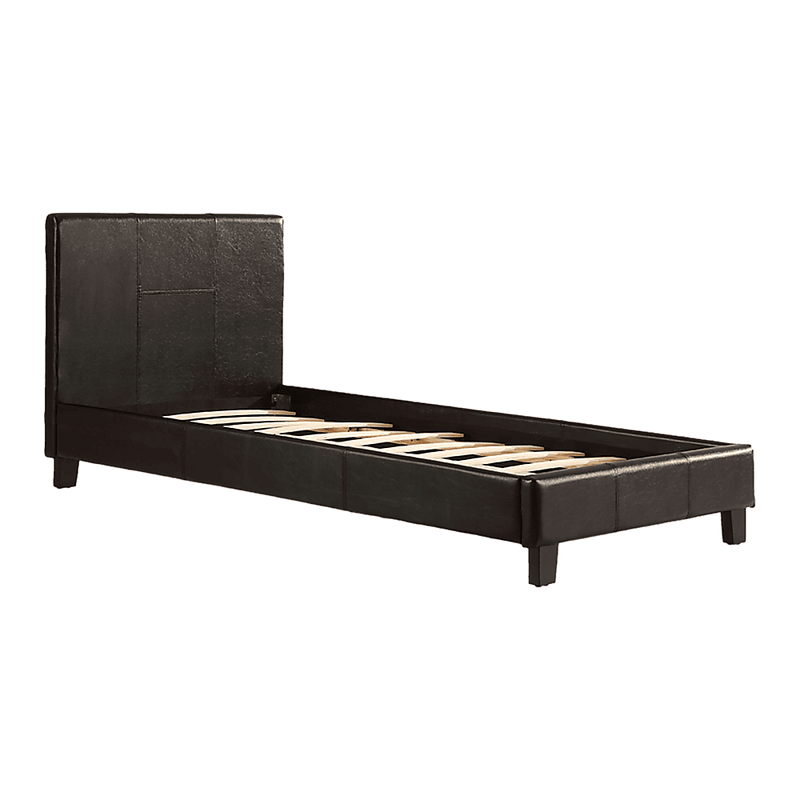 Single PU Leather Bed Frame Black