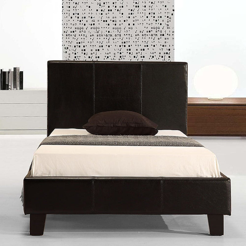 Single PU Leather Bed Frame Black