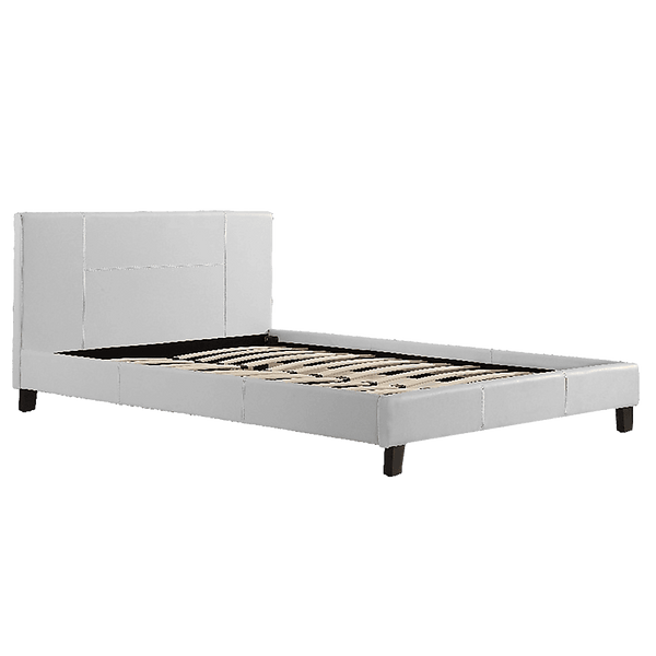 Queen PU Leather Bed Frame White