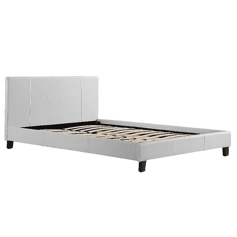 Queen PU Leather Bed Frame White