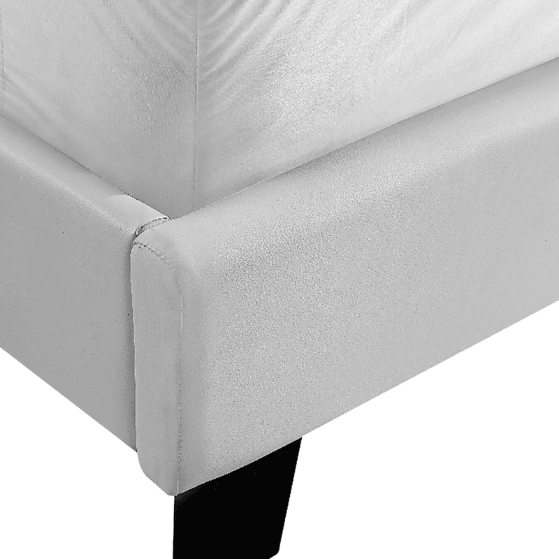 King PU Leather Bed Frame White