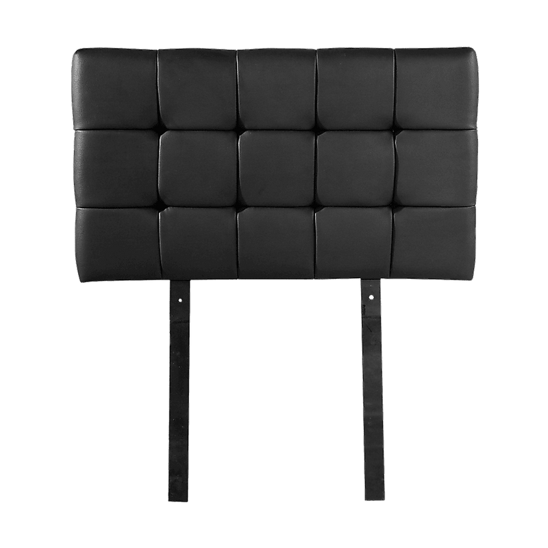 PU Leather Single Bed Deluxe Headboard Bedhead - Black