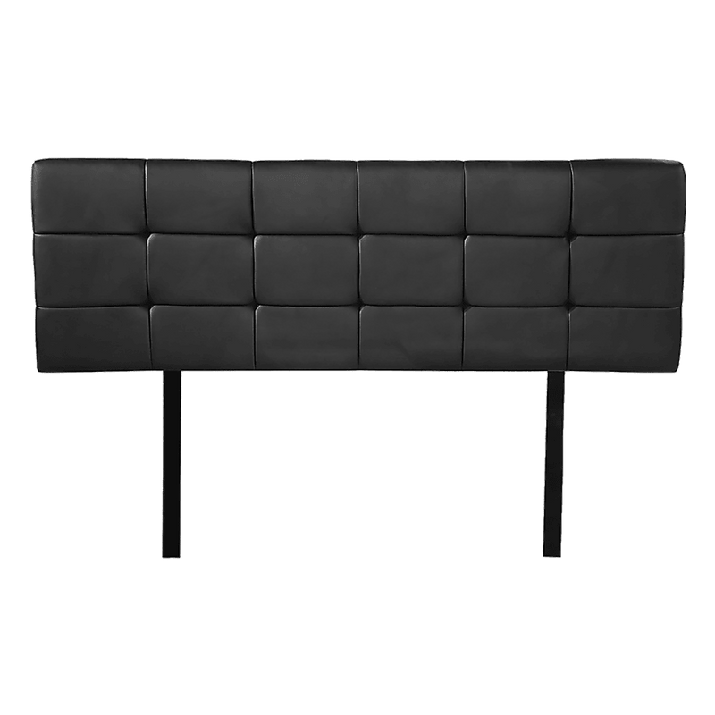 PU Leather Double Bed Deluxe Headboard Bedhead - Black