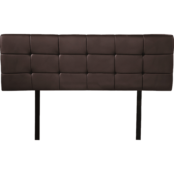 PU Leather Double Bed Deluxe Headboard Bedhead - Brown