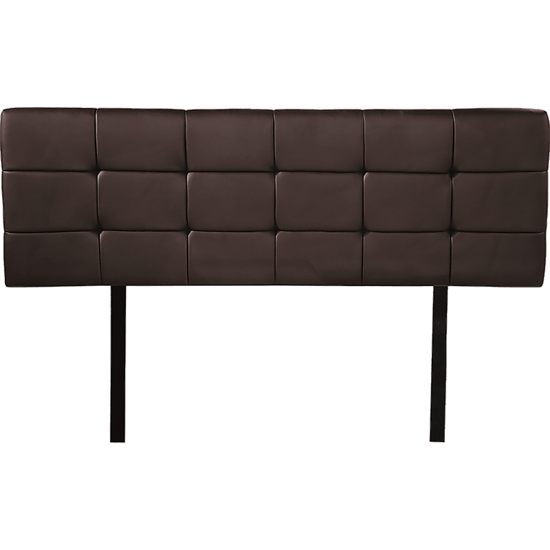 PU Leather Double Bed Deluxe Headboard Bedhead - Brown