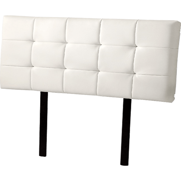 PU Leather Double Bed Deluxe Headboard Bedhead - White