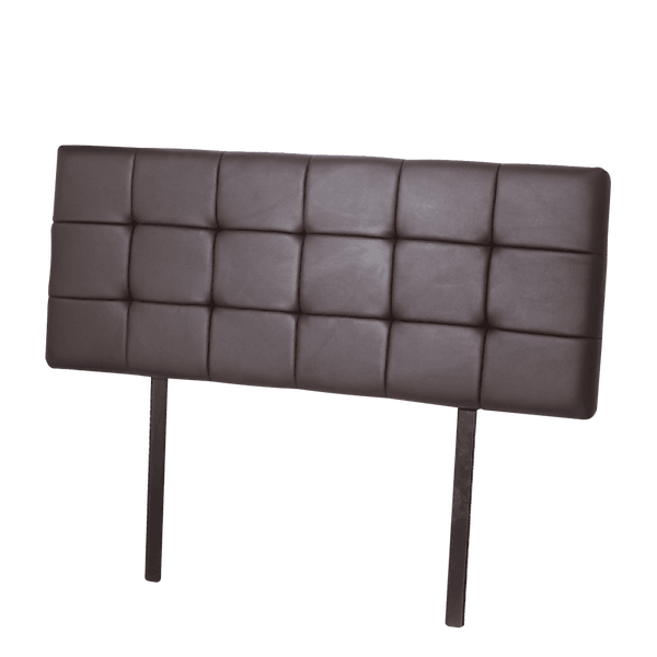 PU Leather Queen Bed Deluxe Headboard Bedhead - Brown