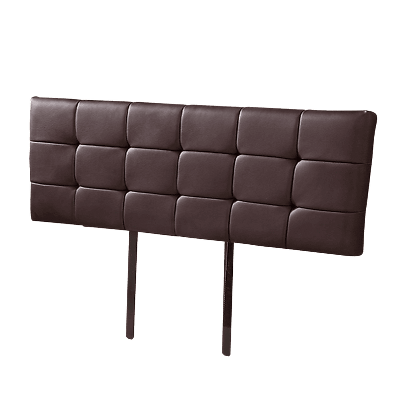 PU Leather King Bed Deluxe Headboard Bedhead - Brown