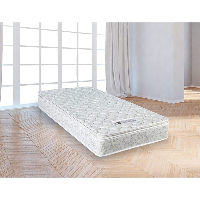 PALERMO Single Luxury Latex Pillow Top Topper Spring Mattress