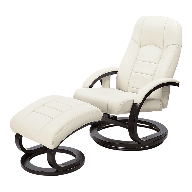 PU Leather Deluxe Massage Chair Recliner Ottoman Lounge Remote