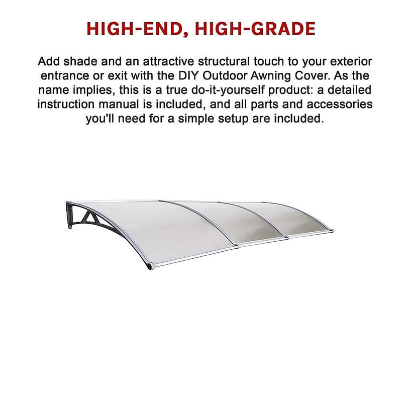 DIY Outdoor Awning Cover 1mx3m with Rain Gutter