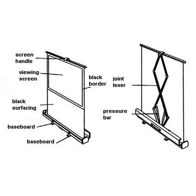 100" Pull Up Portable Office Projection Screen