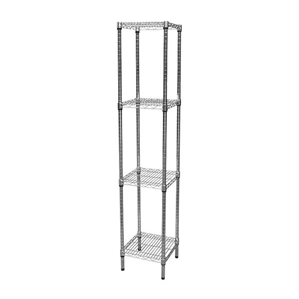 Modular Chrome Wire Storage Shelf 350 x 350 x 1800 Steel Shelving