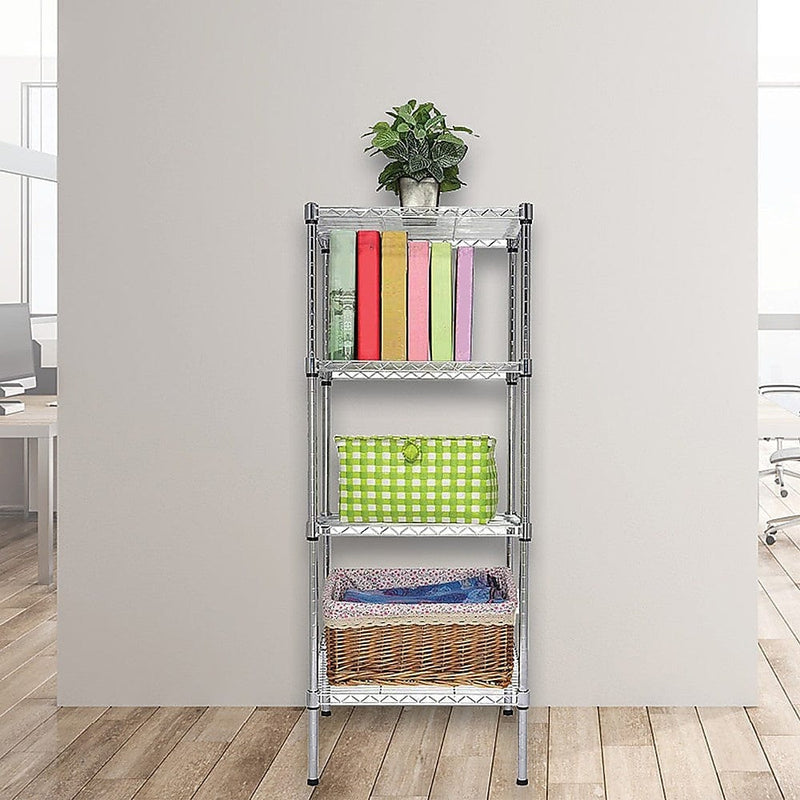 Modular Chrome Wire Storage Shelf 350 x 350 x 1800 Steel Shelving