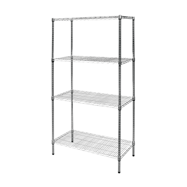 Modular Chrome Wire Storage Shelf 900 x 450 x 1800 Steel Shelving