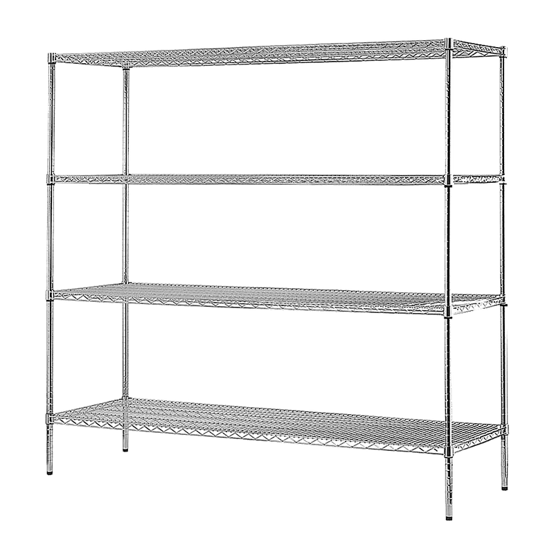 Modular Chrome Wire Storage Shelf 1500 x 350 x 1800 Steel Shelving