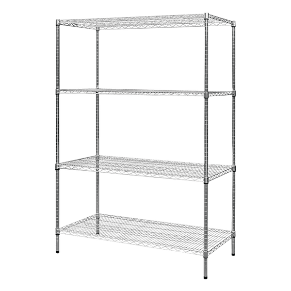 Modular Chrome Wire Storage Shelf 1200 x 600 x 1800 Steel Shelving