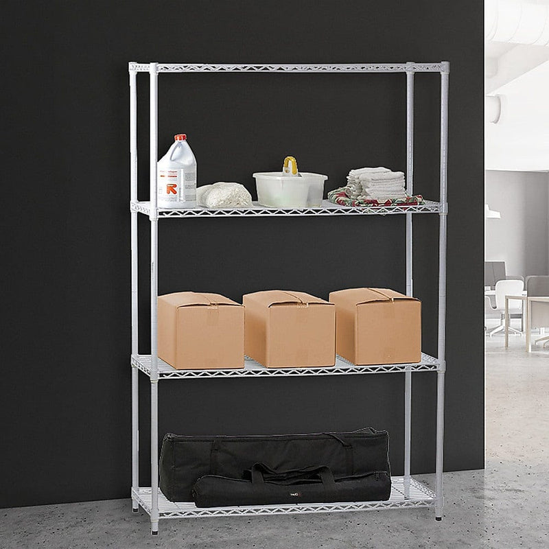 Modular Chrome Wire Storage Shelf 1200 x 600 x 1800 Steel Shelving