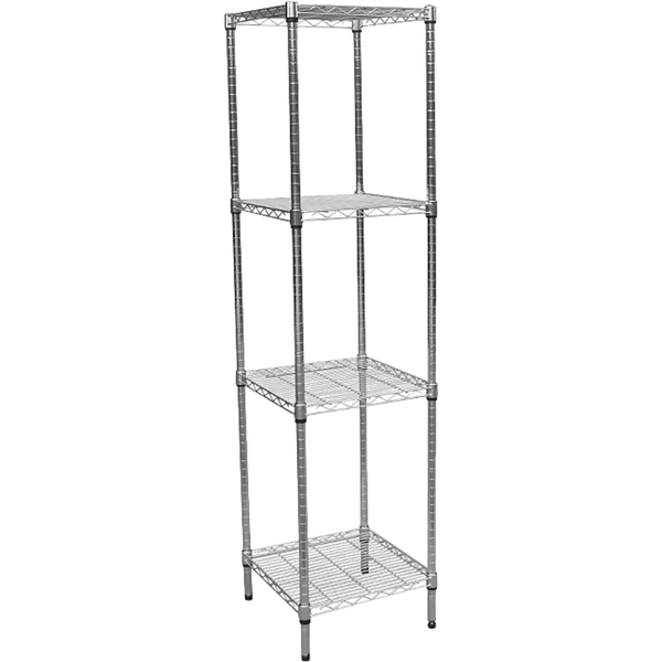 Modular Chrome Wire Storage Shelf 450 x 450 x 1800 Steel Shelving