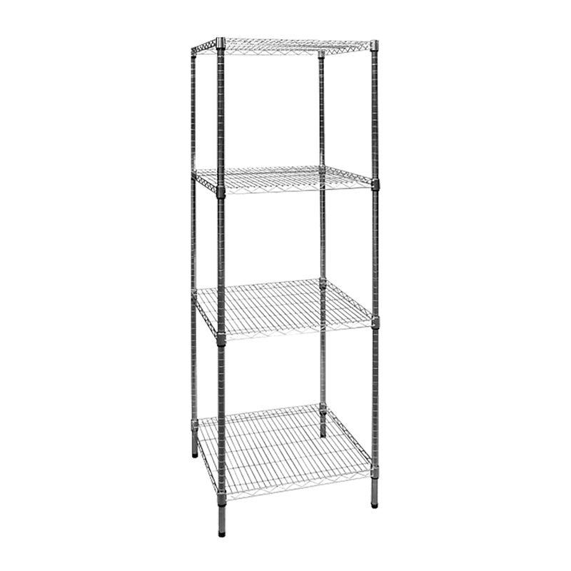 Modular Chrome Wire Storage Shelf 600 x 600 x 1800 Steel Shelving