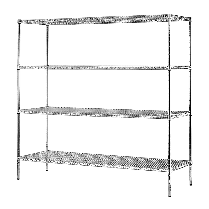 Modular Chrome Wire Storage Shelf 1500 x 450 x 1800 Steel Shelving