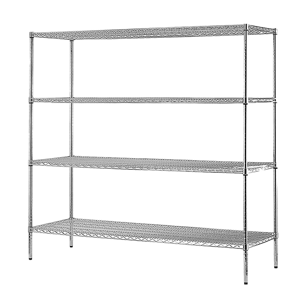 Modular Chrome Wire Storage Shelf 1500 x 600 x 1800 Steel Shelving