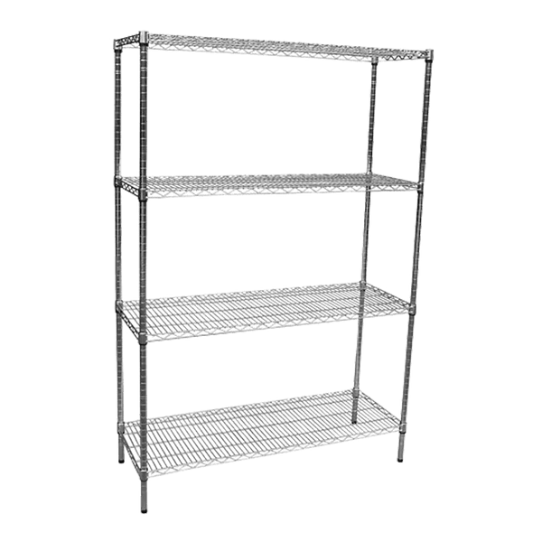 Modular Chrome Wire Storage Shelf 1200 x 450 x 1800 Steel Shelving