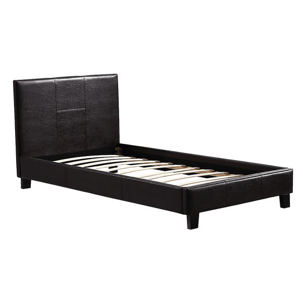 Single PU Leather Bed Frame Brown