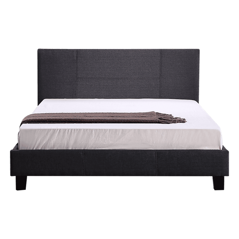 Double Linen Fabric Bed Frame Grey