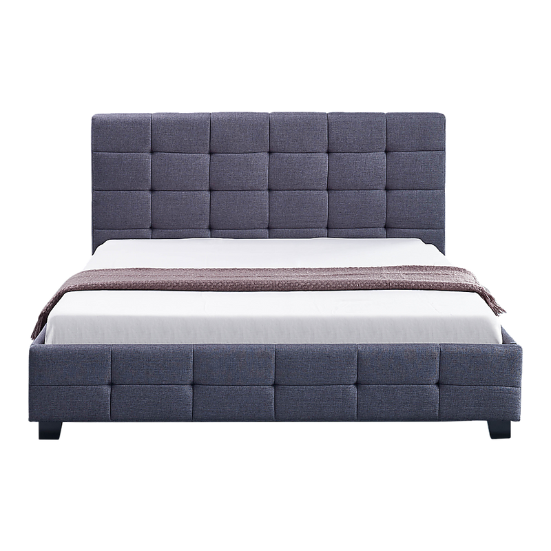 Linen Fabric Double Deluxe Bed Frame Grey