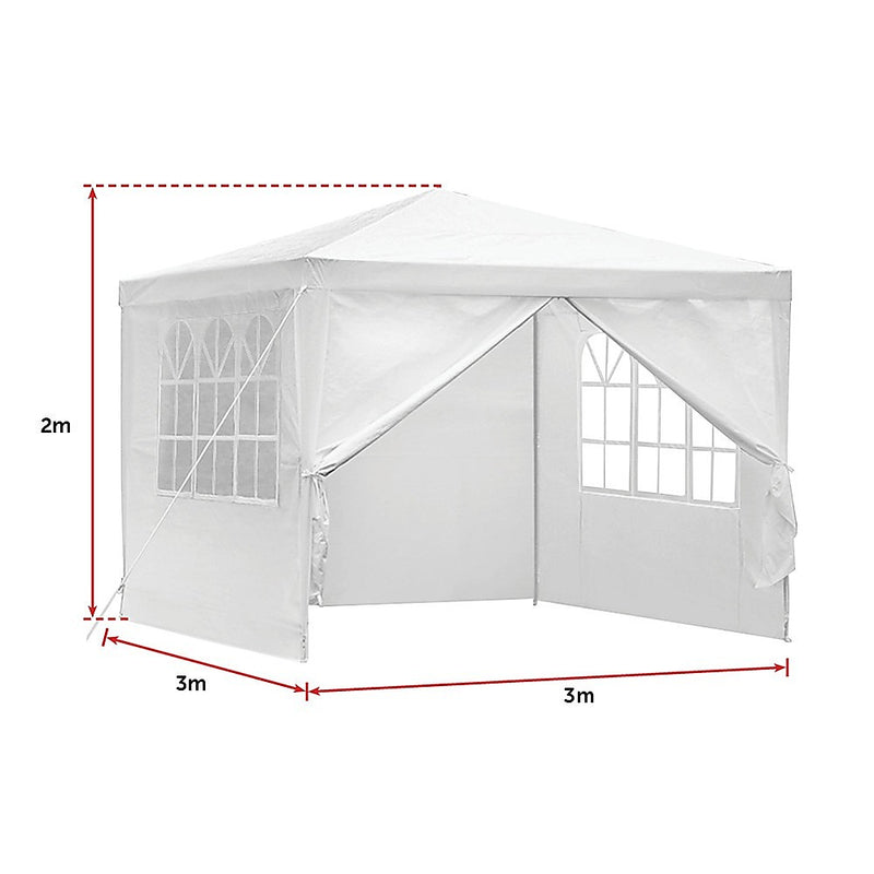 3x3m Gazebo Outdoor Marquee Tent Canopy White