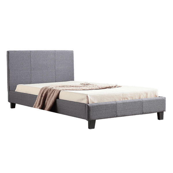 King Single Linen Fabric Bed Frame Grey