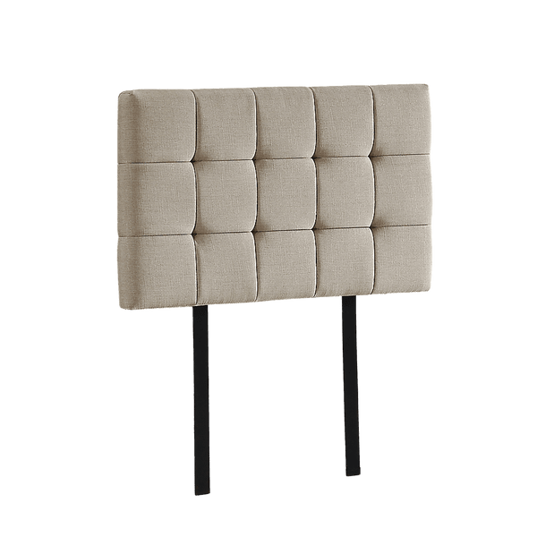 Linen Fabric Single Bed Deluxe Headboard Bedhead - Beige