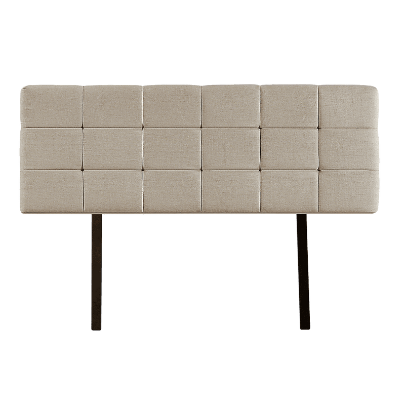 Linen Fabric Queen Bed Deluxe Headboard Bedhead - Beige