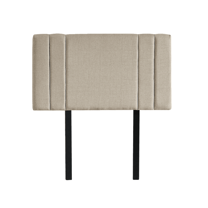 Linen Fabric Single Bed Deluxe Headboard Bedhead - Beige