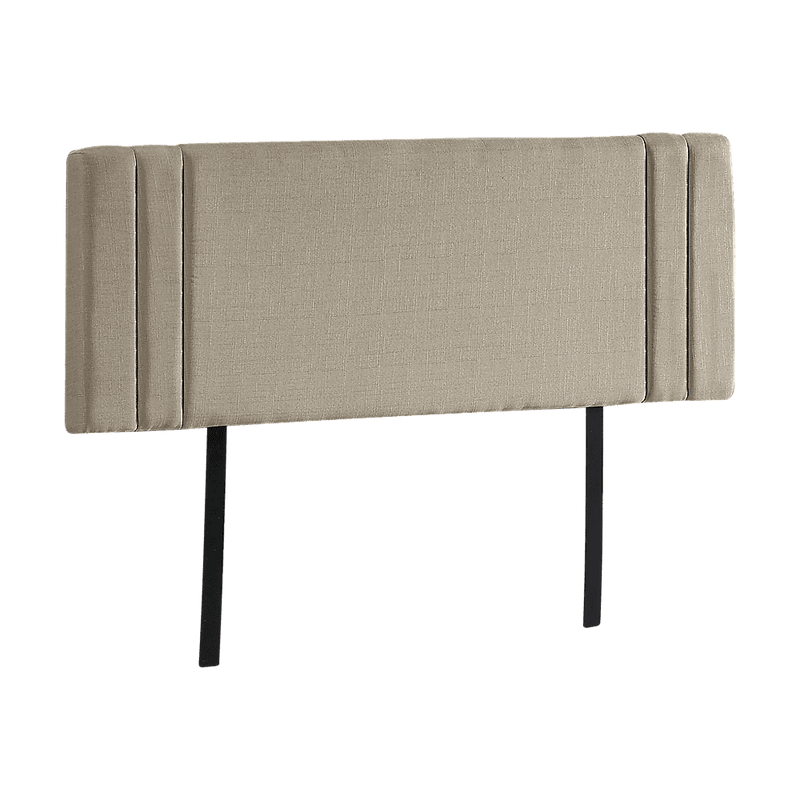 Linen Fabric Double Bed Deluxe Headboard Bedhead - Beige