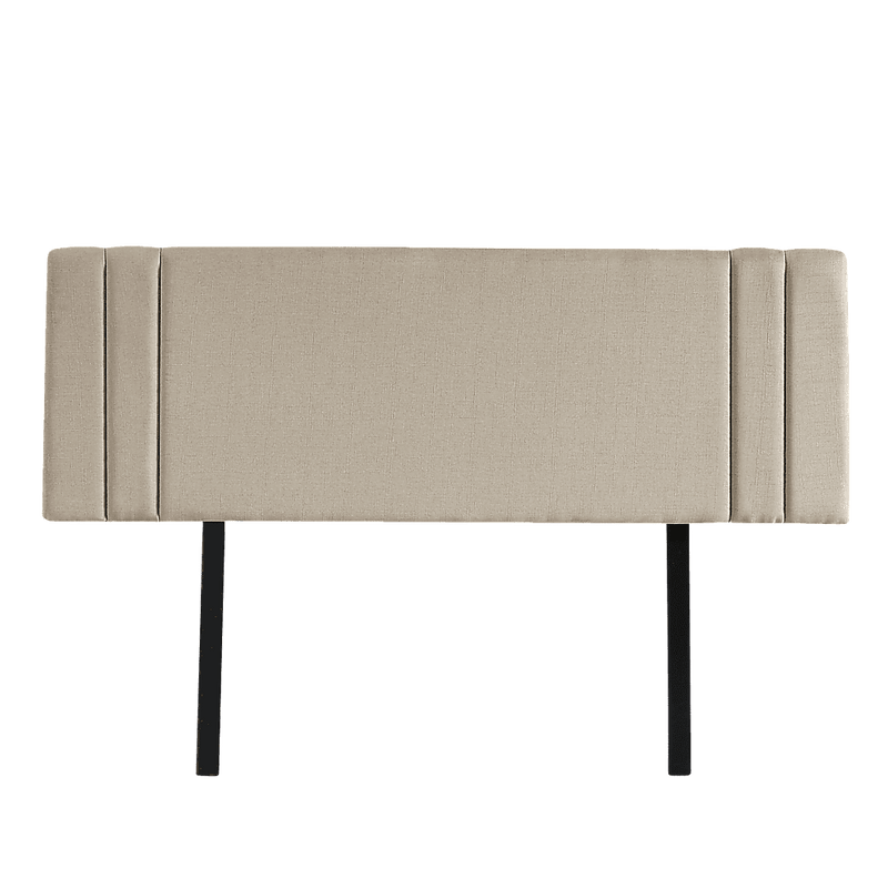 Linen Fabric Double Bed Deluxe Headboard Bedhead - Beige